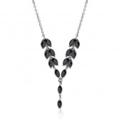 Colier argint cu pietre negre DiAmanti S0091N_B-DIA